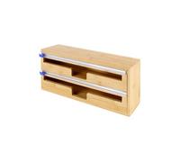Distributeur Film Alimentaire et Papier Aluminium - Bambou Double Compartiment Beige