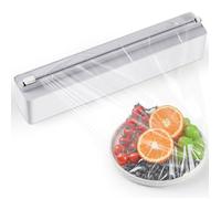 Distributeur Film Alimentaire - Magnétique Coupe-capsules avec Lames Tranchantes, Distributeur Papier Aluminium et Film, Blanc