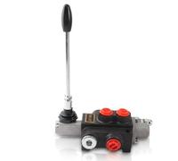 Distributeur hydraulique double effet 1 bobine, Levier réglable | Commande Précise À Tiroir Parallèle, Fonte Résistante, Bloc Forfaitaire Pour Chargeuse Mini-Pelle Tracteur, Noir