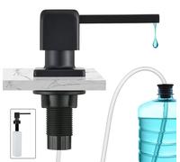 Distributeur intégré pour produit vaisselle, distributeur de savon intégré, distributeur de savon pour évier avec flacon de 500 ml et tuyau de rallonge de 1,0 m, remplissage par le haut, noir mat