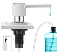 Distributeur intégré pour produit vaisselle, distributeur de savon intégré, distributeur de savon pour évier avec flacon de 500 ml et tuyau de rallonge de 1,0 m, remplissage par le haut, chrome