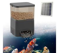 Distributeur Intelligent de Nourriture for Poissons d'étang, capacité de 4L (10L), mangeoire Automatique à énergie Solaire for étang, minuterie programmable Solaire et AC