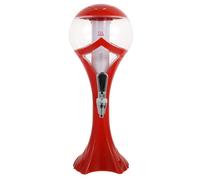Distributeur Lumineux à Colonne de Glace Indépendante 1,5 L Rouge | Plastique, Poignée Rabattable et Contrôle Maximal, pour Cocktails Maison ou Plage, Refroidissement Rapide