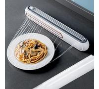 Distributeur magnétique rechargeable de film alimentaire avec coupe-film, distributeur de papier d'aluminium, outil de cuisine BLANC