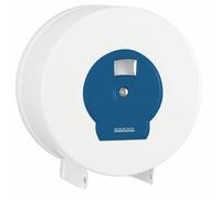 Distributeur de papier hygiénique 400m en métal blanc époxy - Diamètre 29 cm