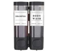 Distributeur mural de savon – Distributeur de shampoing et de gel douche pour la salle de bains, la cuisine et l'hôtel. Installation sans perçage, étanche, verrouillable, grande capacité (2 x 300 ml, 