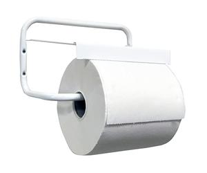 Distributeur Mural Industriel Tecnokit pour Rouleaux essuie-Tout, Acier Peint Blanc avec kit Montage Inclus, Porte-Bobine 29 cm, Robuste et Facile à Installer