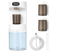 Distributeur mural intelligent pour solution buvable - Distributeur de salle de bain pour savon liquide - 2 gobelets magnétiques - Rechargeable par USB-C - Distributeur automatique - Blanc