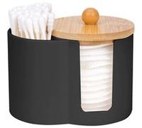 Distributeur noir en plastique pour cotons et accessoires