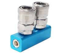 Distributeur pneumatique G1/4, à 2 voies, en aluminium, de couleur bleue