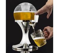 InnovaGoods - Distributeur de Bière Réfrigérant 3,5L, Machine à Jus de Fruits, Fontaine d'alcool avec Réservoir à Glaçons, PMMA Transparent et Argent Métallique, 24x24x42 cm, sans BPA