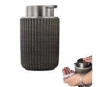 Distributeur Savon Liquide, 300ML Distributeur de Savon Liquide Céramique, Flacon Pompe Vide Savon mousseur, Rechargeable, Design Élégant, Bouteille Mousseur pour Gel Douche (Gris)