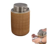 Distributeur Savon Liquide, 300ML Distributeur de Savon Liquide Céramique, Flacon Pompe Vide Savon mousseur, Rechargeable, Design Élégant, Bouteille Mousseur pour Gel Douche (Marron)