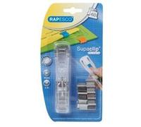 Pince distributrice de clips Supaclip® 40 Rapesco transparente + 25 clips an acier inoxydable