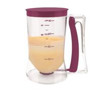 Distributeur transparent de pâte à crêpes avec poignée express | Contrôle précis des portions et remplissage uniforme grâce au design ergonomique et pour des marquages gradués intégrés