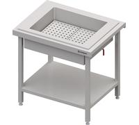 Distribution neutre avec bac à glace 2x GN1/1, 920x750x880 mm, couvercle en inox