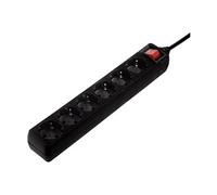 Hama Distribution Panel 6-Way 45° with Switch - Coupe-circuit - CA 230 V - connecteurs de sortie : 6 - 1.4 m cordon - noir (pack de 15)
