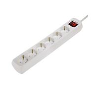Distribution Panel 6-Way with Switch/Children Protection - Coupe-circuit - CA 230 V - connecteurs de sortie : 6 - 1.4 m cordon - blanc