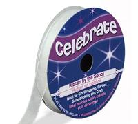 Distrifil - Bobine de ruban - organza - long 8m - larg 6 mm - Celebrate - Blanc