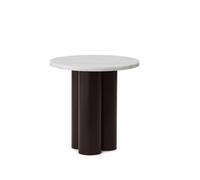 Dit Table d'Appoint Brun/ Blanc Carrare