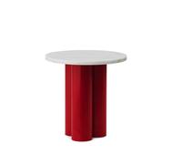 Dit Table d'Appoint Rouge/ Blanc Carrara