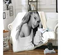 DitiaoBlanket Jeter Couverture Polaire Ariana 3D Imprimé Grande Sherpa Couverture Canapé Couette Housse Voyage Literie Sortie Velours en Peluche Jeter Couverture Polaire Couvre-Lit