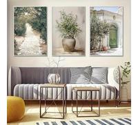Dittelle Décoration murale moderne avec motif de branches d'olivier, impressions sur toile de Taly City, art mural imprimé sur toile pour la décoration intérieure (60 x 80 cm x 3 / sans cadre)