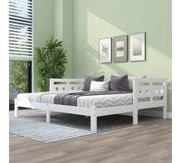 Divan convertible – Canapé-lit – En pin massif – 2 en 1, gain de place, blanc, style rétro