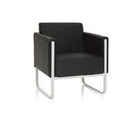 Divan lounge ARUBA cadre argentin similicuir 1 place noir