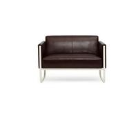 Divan lounge ARUBA cadre argentin similicuir 2 places marron