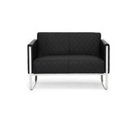 Divan lounge ARUBA cadre argentin similicuir 2 places noir
