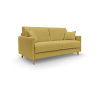 Divani.store Edgar - Canapé lit convertible 180 cm Jaune