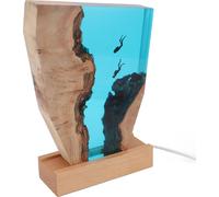 Diver Night Light Colorful LED Wooden Resin Ocean Bedside Lamp Desktop Art Ornament For Office Bedroom Living Room Decor