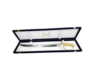Diverse Sabre à champagne français avec poignée plaquée or 24 carats et boîte