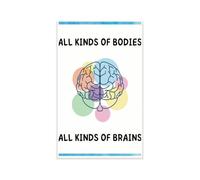 Diversity Poster All Kinds Of Bodies All Kinds Of Brains Neurodiversity Inclusion Classroom Decor SEL Counselor Office Acceptance Body Positivity Wall Art(Unframed,16x24inch(40x60cm))