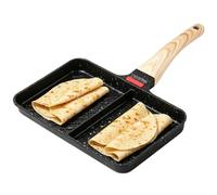 Divided Non-Stick Breakfast Frying Pan - Square Skillet | Detachable Handle