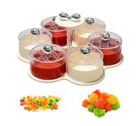 Divided Serving Tray With Lid Rotating Appetizer Organizer | Sectional Serving Tray for Table Kids Adults Travel Picnic Catering Hosting Entertaining