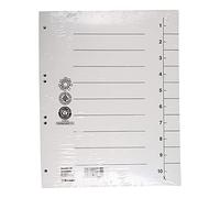 Dividers DONAU, cardboard, A4, 235x300mm, 1-10, 10 sheets, white