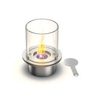 Divina Fire Brûleur Rond avec Verre pour Cheminée Bioéthanol Inox 1,5 lt d.25