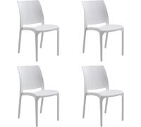 Chaise Empilable En Résine Fabriquée En Italie Design Pour L'Intérieur Et L'Extérieur Sofia Blanc 4 Pcs