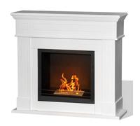 Divine Fire Cheminée bioéthanol bois blanc mobilier design chauffage Cambridge