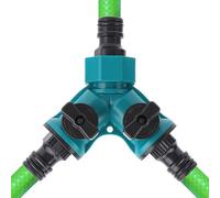 Diviseur de tuyau d'arrosage - Valve de connecteur de robinet, adaptateur de distribution d'irrigation à double sortie, coupleur de contrôle du débit d'eau extérieur, robinet à interrupteur rapide