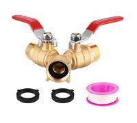 Diviseur de tuyau | Séparateur pour robinet 2 voies, adaptateur connecteur en laiton résistant pour jardin et extérieur avec filetage GHT de 19 mm