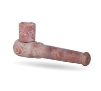 Divit Shilp Pipe à fumer en stéatite sculptée à la main | Pipe à herbes et tabac en pierre naturelle avec motif gravé complexe | Durable, fabriquée à la main (Classic Carve)