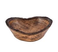Divit Shilp Plateau en Bois Naturel, Bol de Service pour la Salade, Les légumes et Les Fruits, Grand Plateau Profond pour la Famille et la fête.… (Bark Edge Wavy Bowl)