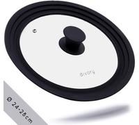 DIVORY Ø 24, 26, 28 cm Couvercle Universel - couvercle pour casserole et poele - couvercles pour casseroles et poêles - Silicona para ahorrar espacio