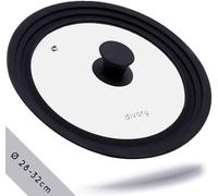 DIVORY Ø 28, 30, 32 cm Couvercle Universel - couvercle pour casserole et poele - couvercles pour casseroles et poêles - Silicona para ahorrar espacio