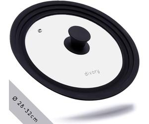 DIVORY Ø 28, 30, 32 cm Couvercle Universel - couvercle pour casserole et poele - couvercles pour casseroles et poêles - Silicona para ahorrar espacio