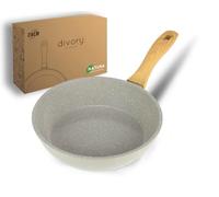 DIVORY Poêle céramique 24cm - Poêle avec revêtement céramique, induction, sans PFAS & PTFE, poêle à frire moyenne, va au four & passe au lave-vaisselle (Natura, 24 cm)