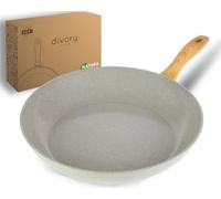 DIVORY poêle céramique 32cm - Poêle avec revêtement céramique, induction, sans PFAS & PTFE, grande poêle à frire, poêle à frire, convient au four & au lave-vaisselle (Natura, 32 cm)